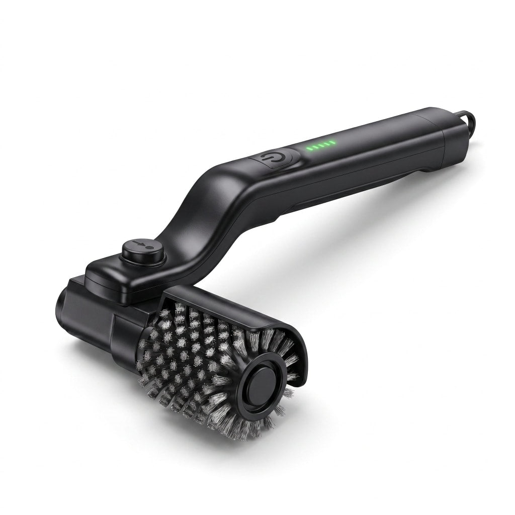 GrateGenie Electric Grill Brush 8-Angle Adjustable Head with 400 RPM 3-Speed Motor